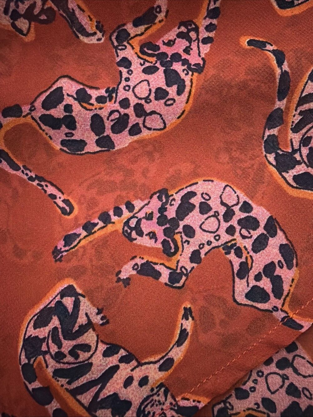 ANTHROPOLOGIE Maeve Rust Leopard Animal pattern tank Size 10 - Picture 8 of 8